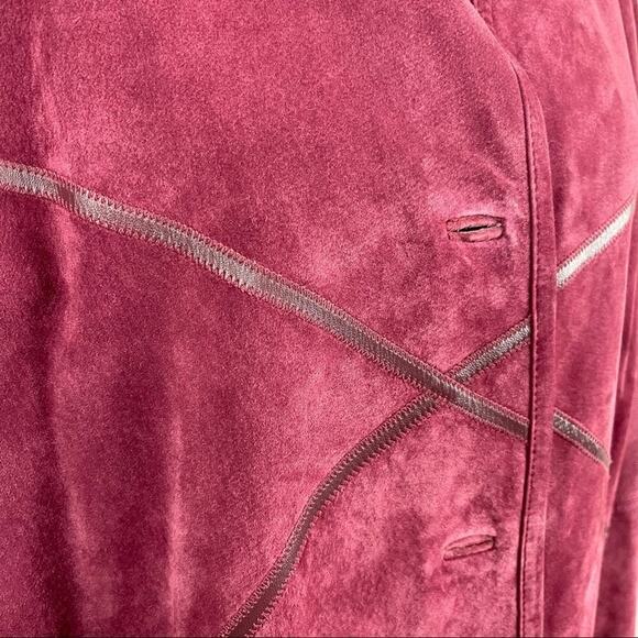 Linea by Louis Dell'Olio 100% Suede & Leather Cross Stitching Jacket Boho SZ 1X - Picture 3 of 15